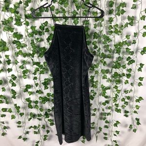 Black Velvet Snake Skin Dress